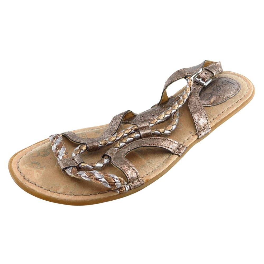 Born Concept Size 8 M Brown Slingback Synthetic Women Sandal‎ Shoes